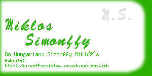 miklos simonffy business card